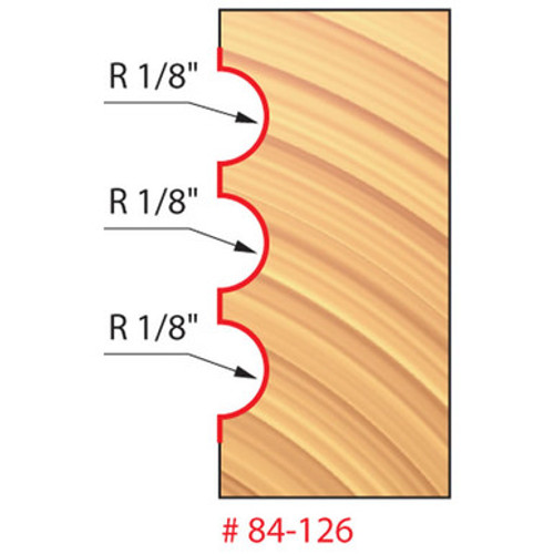 Freud 84-126 - 1/8" Radius Triple Beading & Fluting Bit