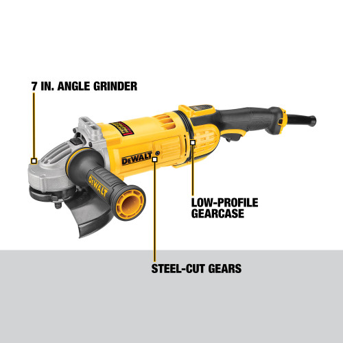 DEWALT DWE4597N - 7" Lag W/ Guard, 8,500 Rpm, 4.9Hp (No Lock On Switch)