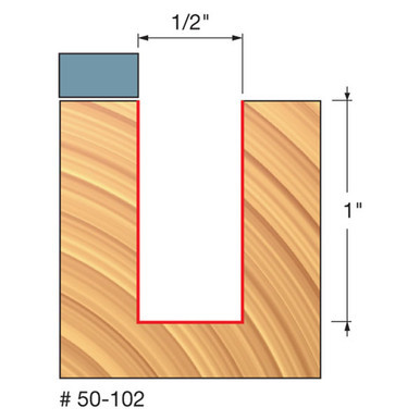 Freud 50-102 - 1/2" (Dia.) Top Bearing Flush Trim Bit