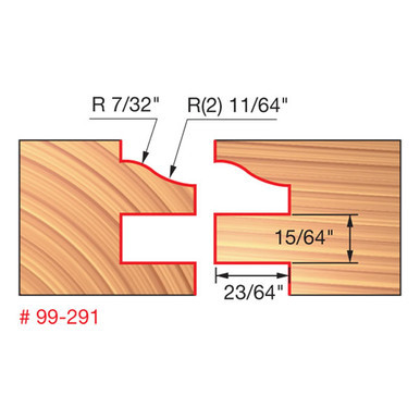 Freud 99-291 - 2" (Dia.) One-Piece Rail & Stile Bit