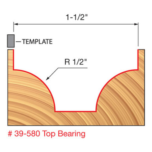 Freud 39-580 - 1/2" Radius Ovolo Bit