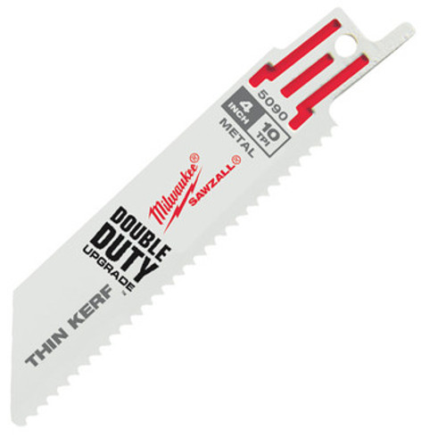 Milwaukee -  4" 10 TPI Thin Kerf SAWZALL® Blades (5 Pk) - 48-00-5090