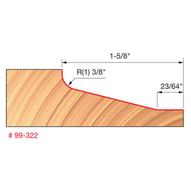 Freud 99-322 - 1-1/2" (Dia.) Vertical Raised Panel Bit