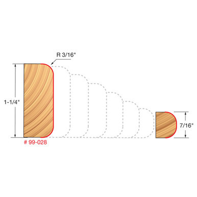 Freud 99-028 - 3/16" Radius Variable Corner Round Bit