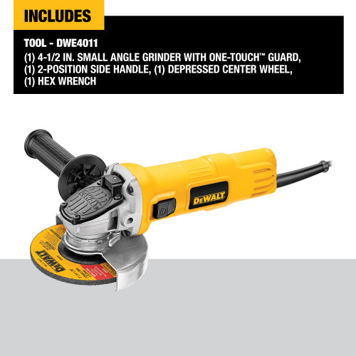 DEWALT DWE4011 - Grinder 4-1/2" 11,000Rpm 7.0Ac (Slim Sag)