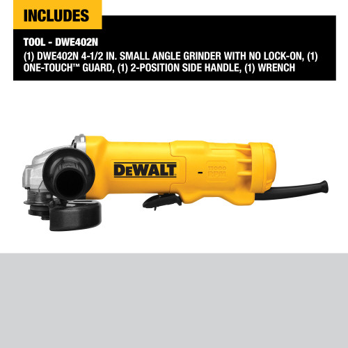 DEWALT DWE402N - 4-1/2" (115Mm) Small Angle Grinder W/ No Lock-On