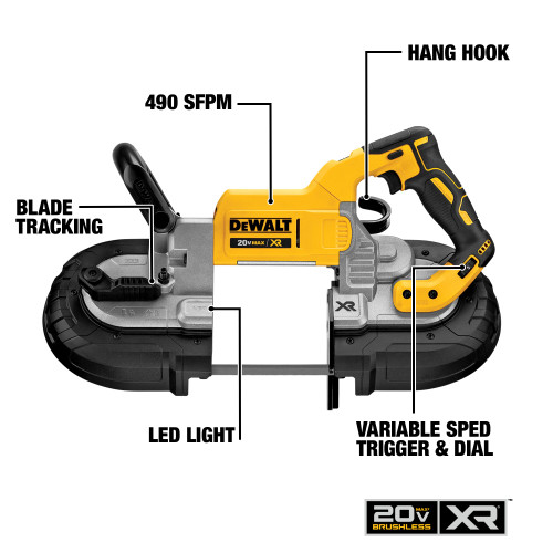 DEWALT DCS374B - 20V MAX XR Deep Cut Bandsaw - Tool Only