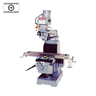 King Canada 1050VS - Vertical "Turret" Milling Machine (With 3 Stage Power Table Feed Att.)