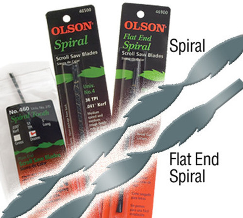 Olson 46100 - Scroll Saw Blades, 5" Plain End Spiral Tooth, 46 TPI