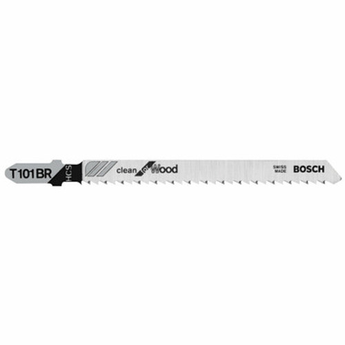 Bosch T101BR - Jig Saw Blade, T-Shank, 5 pc. 4 In. 10 TPI Reverse Pitch Clean for Wood