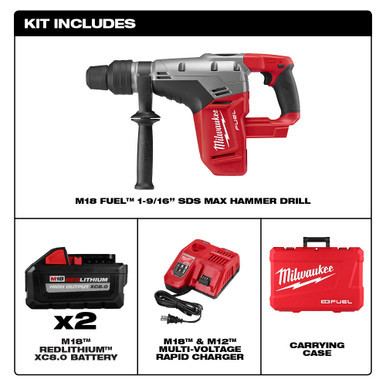 Milwaukee 2717-22HD - M18 FUEL 1-9/16" SDS Max Hammer Drill Kit