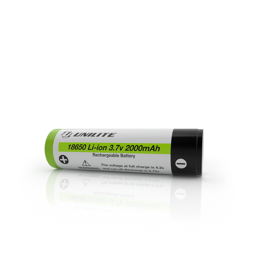 Unilite 18650-2000MAH - 3.7V 2000Mah 18650 Li-Ion Battery (Hl-6R, Hdl9R, Hl-11R)