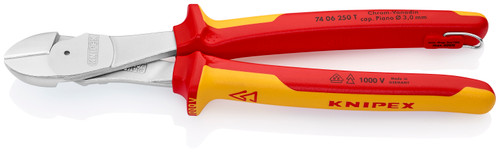 Knipex 7406250T - High Leverage Diagonal Cutters-1000V Insulated-Tethered Attachment