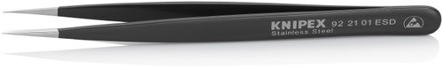 Knipex 922101ESD - Stainless Steel Gripping Tweezers-Needle-Point Tips-Esd