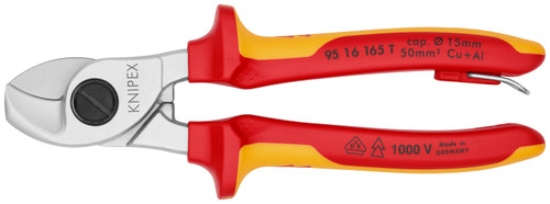 Knipex 9516165T - Cable Shears-1000V Insulated, Tethered Attachment alt=