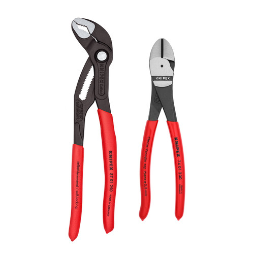 Knipex 9K0080124US - 2 Pc Cobra® And Diagonal Cutters Set With Keeper Pouch