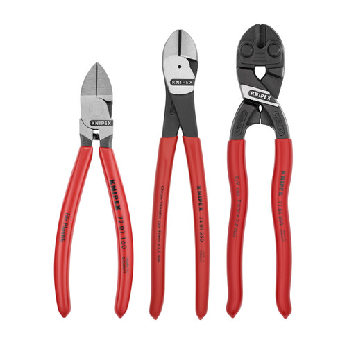 Knipex 9K0080137US - 3 Pc Cutting Pliers Set With 10 Pc Tool Holder