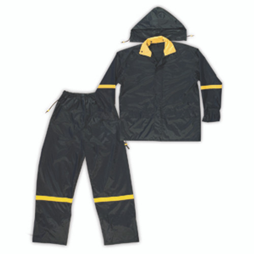 Kuny's Leather R1033X - 3 Piece Nylon Rain Suit - Black - (.18Mm Nylon) - 3X