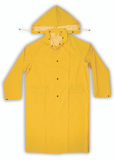 Kuny's Leather R105L - 2 Piece Heavyweight Pvc Trench Coat - Yellow - (.35Mm Pvc) - L