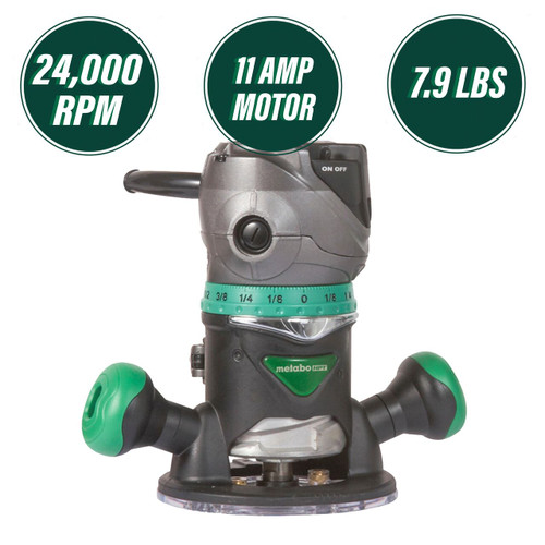 Metabo HPT KM12VCM - 2-1/4 Peak HP Variable Speed Fixed/Plunge Base Router Kit