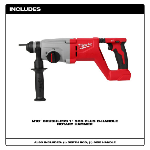 Milwaukee 2613-20 - M18 Brushless 1" SDS Plus D-Handle Rotary Hammer (Tool Only)