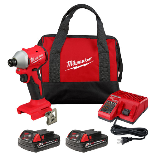 Milwaukee 3650-22CT - M18 Compact Brushless 1/4" Hex Impact Driver Kit
