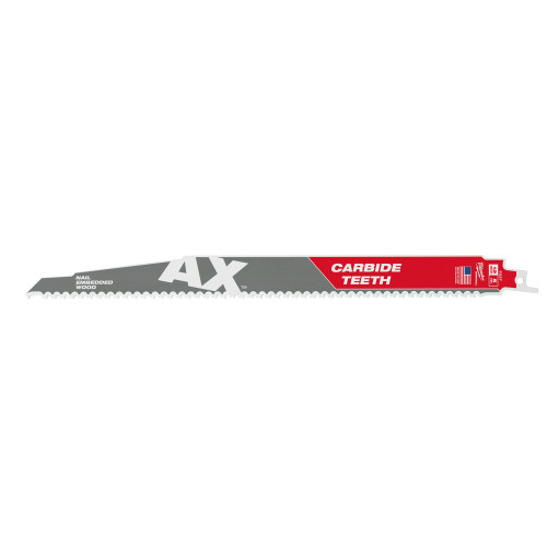 Milwaukee 48-00-5527 - SAWZALL Blade - 12 in. 5 TPI The Ax Carbide Teeth 5 PK