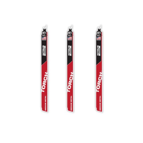 Milwaukee 48-00-6353 - SAWZALL Blade - 12" 10TPI The TORCH with NITRUCARBIDE Teeth for Medium Metal 3 PK 
