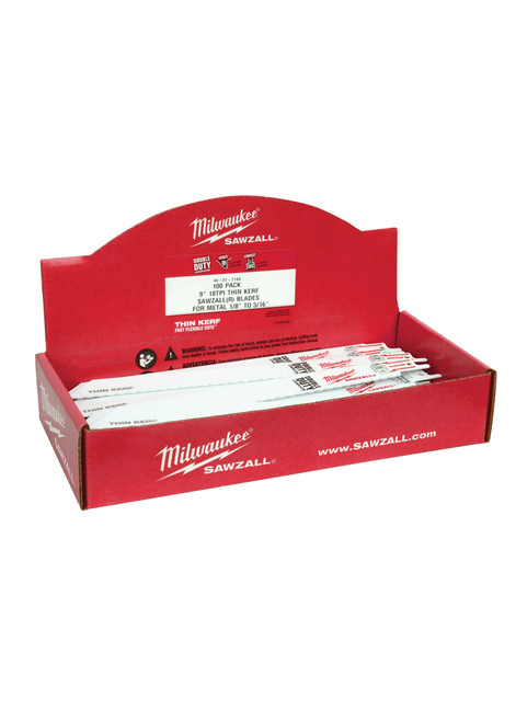 Milwaukee 48-01-7188 - SAWZALL Blade - 9 in. 18 TPI Thin Kerf Box/100