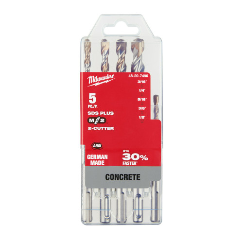 Milwaukee 48-20-7490 - SDS+ 5-Piece 2-Cutter Drill Bit Kit