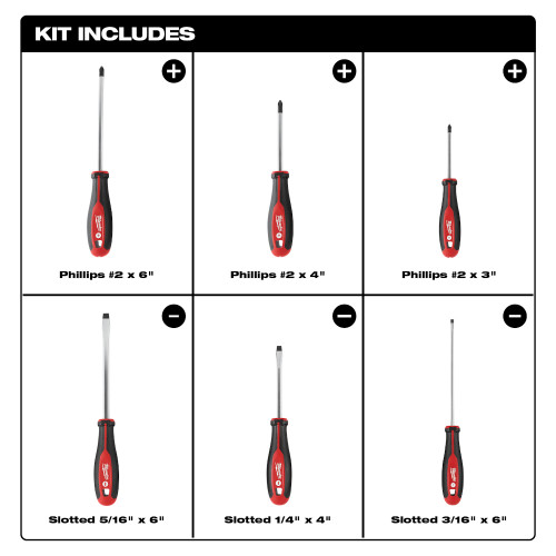 Milwaukee 48-22-2706 - 6pc Screwdriver Kit