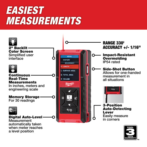 Milwaukee 48-22-9803 - 330 Ft. Laser Distance Meter