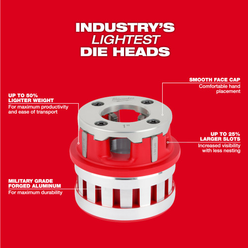 Milwaukee 48-36-1001 - 1/2" ALLOY NPT Portable Pipe Threading Forged Aluminum Die Head