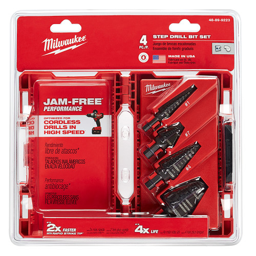 Milwaukee 48-89-9223 - 4-Piece Step Drill Bit Set
