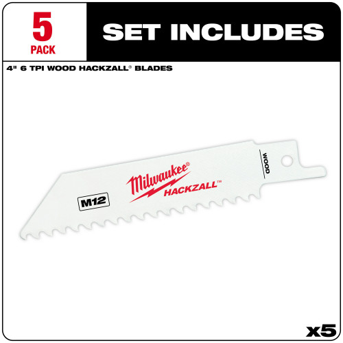 Milwaukee 49-00-5460 - HACKZALL Bi-Metal Blade-Wood 5PK