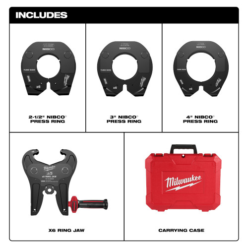 Milwaukee 49-16-2690NX - 2-1/2" - 4" NIBCO Press Ring Kit for M18 FORCE LOGIC Long Throw Press Tool