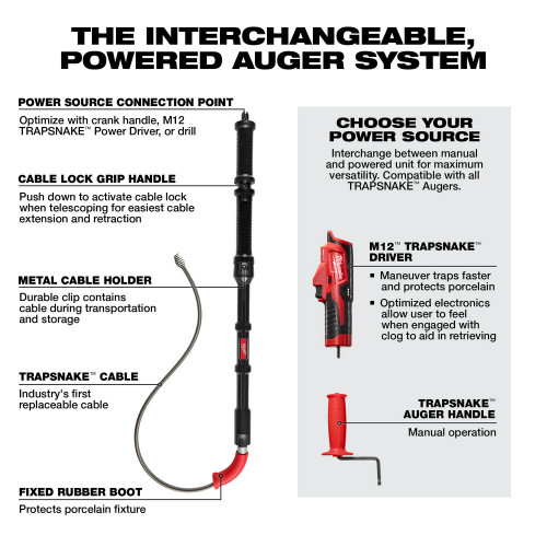 Milwaukee 49-16-3576 - TRAPSNAKE 6' Toilet Auger