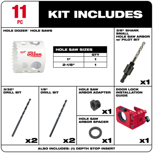 Milwaukee 49-22-4073 - HOLE DOZER Door Lock Installation Hole Saw Kit