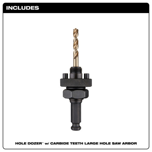 Milwaukee 49-56-7115 - HOLE DOZER with Carbide Teeth Large Arbor W/ Cobalt Pilot Bit