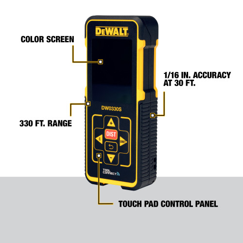 DEWALT DW0330SN - Laser Measure Tool/Distance Meter, Bluetooth, 330-Foot