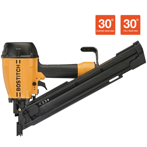 Bostitch BTF83PT - Low Profile Framing Nailer, 30-Degree Paper Tape, 2" - 3-1/4"