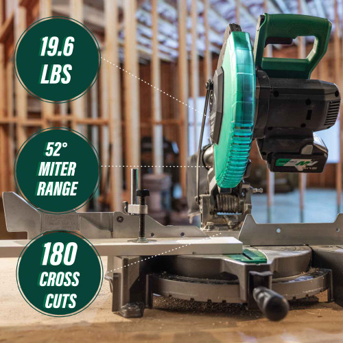 Metabo HPT C1810DFAQ4M - 18V MultiVolt Cordless 10 Inch Single Bevel Miter Saw
