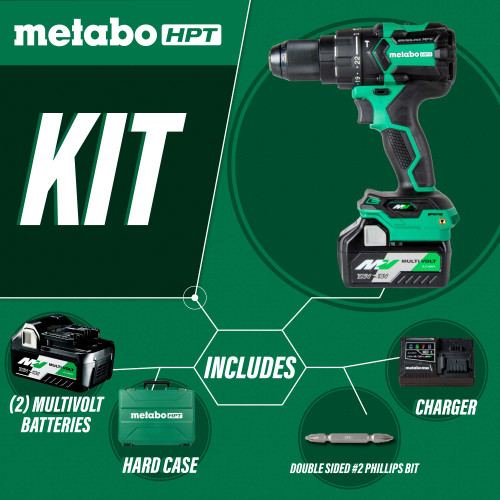 Metabo HPT DV36DCM - 36V MultiVolt Cordless Brushless 1/2" Hammer Drill Kit