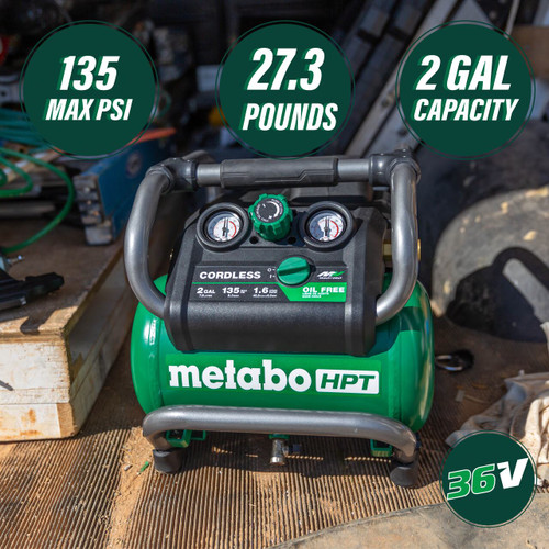 Metabo HPT EC36DAQ4 - 36V MultiVolt 2 Gallon Cordless Compressor