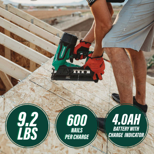 Metabo HPT NR1890DRSTM - 18V MultiVolt Cordless 21 Degree 3-1/2" Plastic Strip Framing Nailer