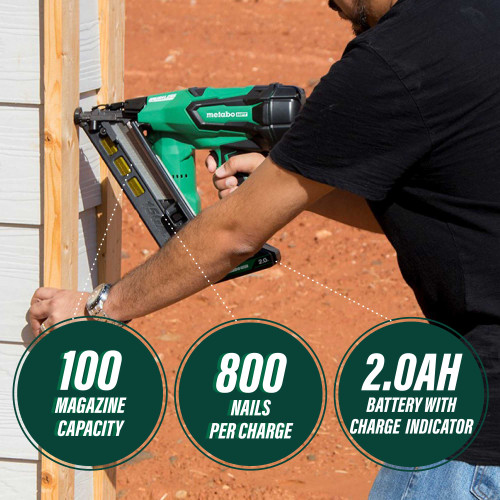 Metabo HPT NT1865DMASTM - 18V MultiVolt Brushless 15-Gauge Angled Finish Nailer