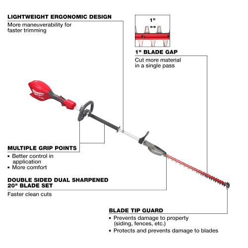 Milwaukee 3043-20 - M18 FUEL Short Pole Hedge Trimmer (Tool Only)