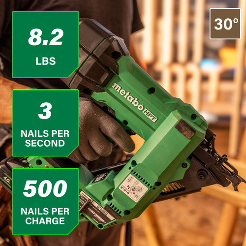 Metabo HPT NR1890DCAM - 18V MultiVolt Cordless 30° 3-1/2" Paper Tape Framing Nailer (1x4.0Ah)