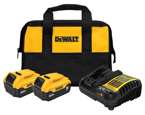 DeWalt DCB205-2CK 20V MAX battery kit with two 5.0Ah batteries charger and soft carrying bag