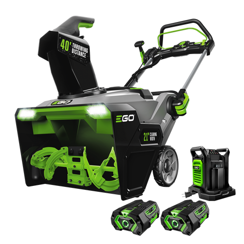 EGO SNT2112 - POWER+ Peak Power Snow Blower with Steel Auger and 2 x 5.0Ah Batteries and Dual Port Charger